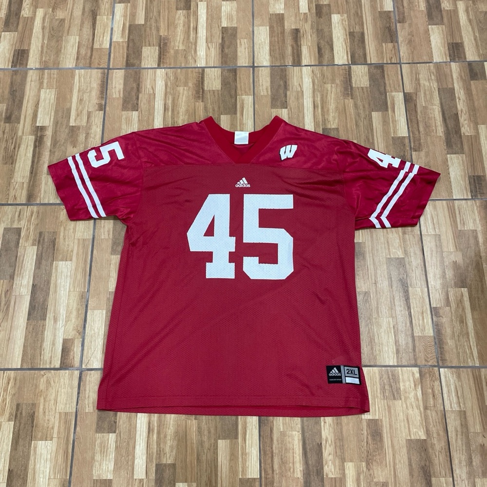 Vintage Adidas Wisconsin Badgers Football Jersey Xxl 45